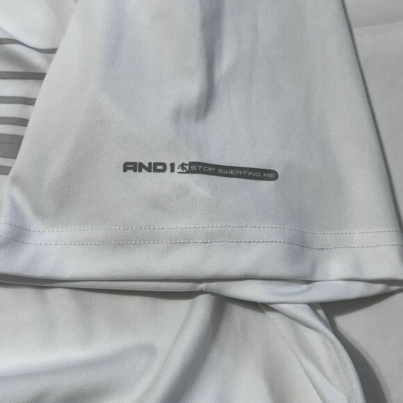 Vintage AND1 Basketball Logo T-Shirt White And Gray 90s Y2K Large - Picture 14 of 14